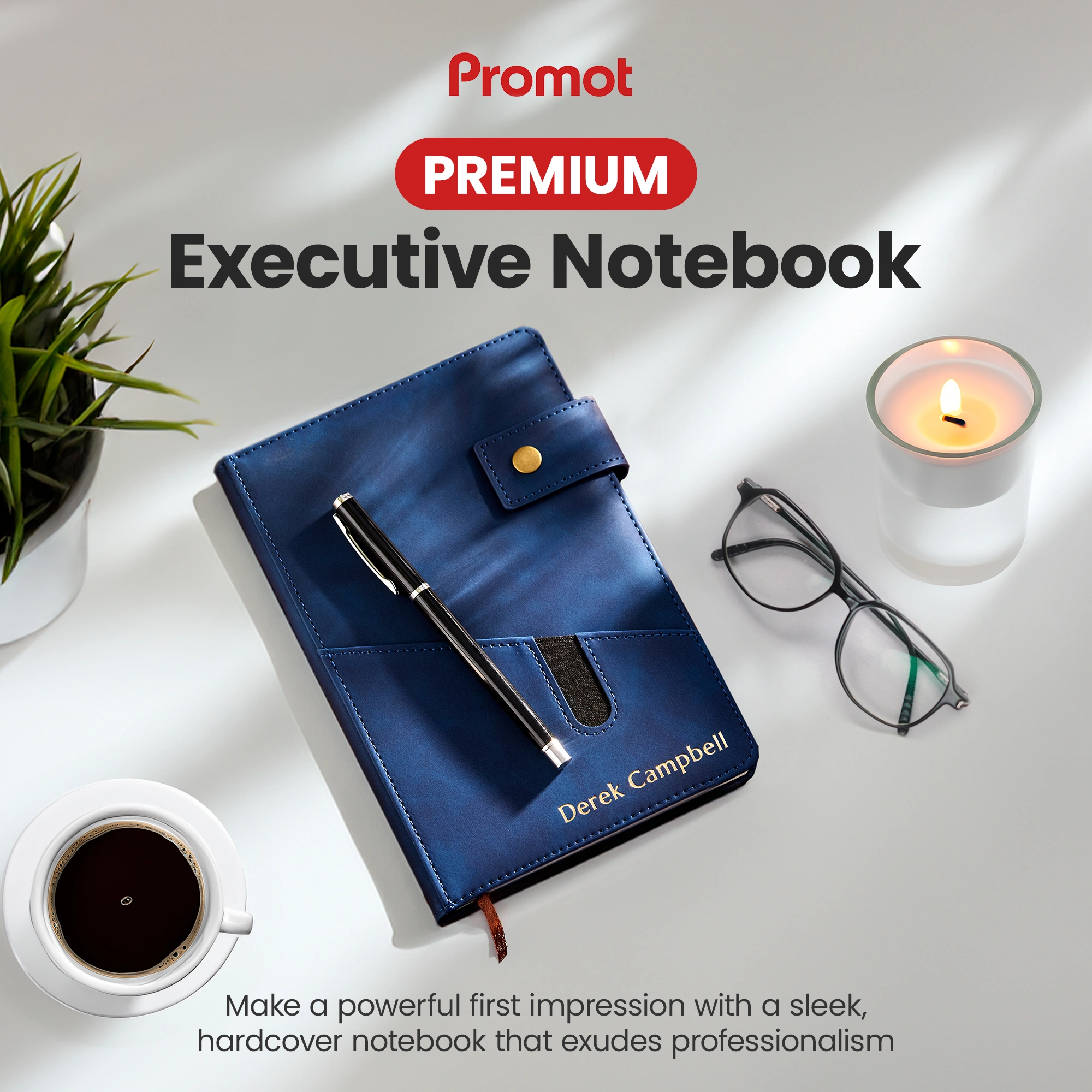 Custom Notebook with Pocket - Blue hover